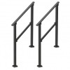 Set 2 balustrade otel, 1-2 trepte Vivatechnix, Dimensiune 1030 x 84 x 920 mm, Unghi reglabil 0&deg; - 40&deg;, Negru