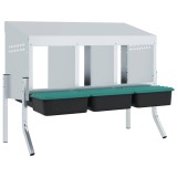 Cumpara ieftin Cuib pentru gaini cu 3 compartimente si picioare, otel galvanizat