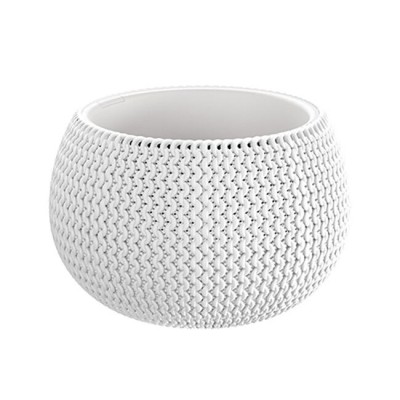 Ghiveci decorativ de flori, Prosperplast, Splofy, rotund, alb, 23.9x16.1 cm foto