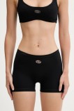 Diesel pantaloni scurți SOPHIA-UTLT culoarea negru, uni, high waist, A19360.0PJBA