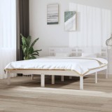 Cumpara ieftin Cadru de pat fără saltea, alb, 160x200 cm, lemn masiv pin