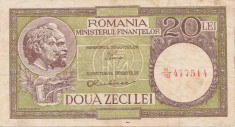 ROMANIA 20 LEI ND (1947,1948,1950) VF LUCA, RUBICEC RPR 38 VERTICAL foto