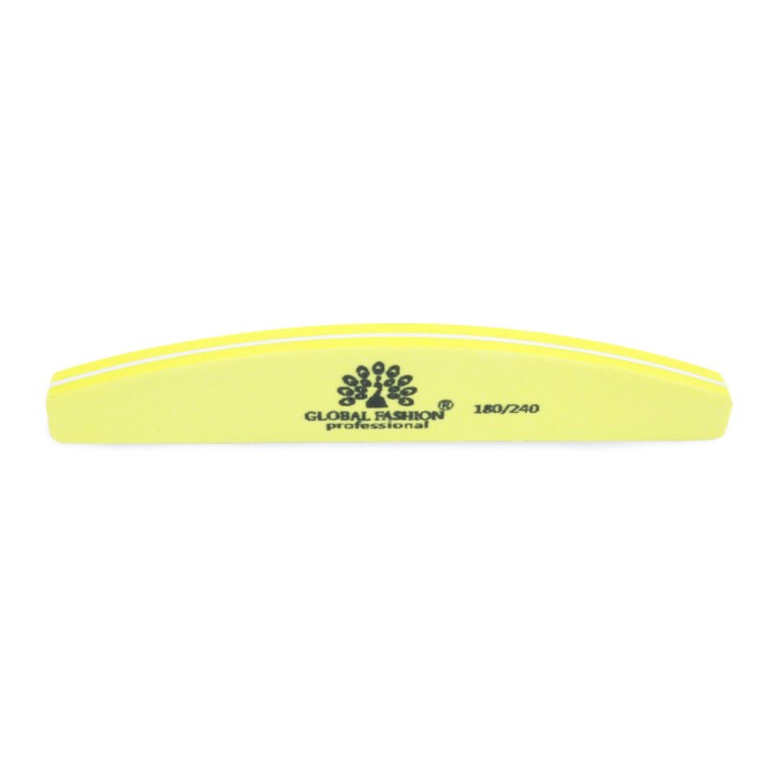 Pila buffer pentru unghii Global Fashion 180/240, culoarea galbena