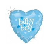 Balon Folie Inima &quot;Baby Boy&quot; - 45x45 cm