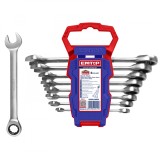 Set 8 Chei cu Clichet EMTOP ECSS10802, Dimensiuni 8-19mm, Clichet Durabil Cr-Mo, Design Ergonomic, Ideal pentru Reparatii Auto, Lucrari Industriale si