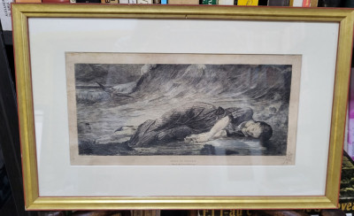 La Mort De Virginie-Jean Baptiste Bertrand ,1869, gravura foto