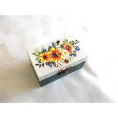 Cutie cu model floral, cutie din lemn decorata 43623