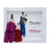 Tablou cu licheni in rama, Eventissimi, Personalizabil, Multicolor, Familie19 x 24 cm