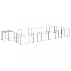 vidaXL Padoc pentru c&acirc;ini, argintiu, 26,62 m&sup2;, oțel