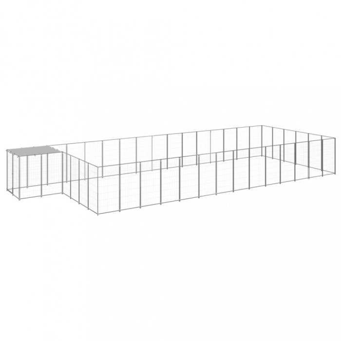 Padoc pentru c&acirc;ini, argintiu, 26,62 m&sup2;, oțel