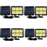Set 4 Lampa 120 Led Cob putere 50W cu incarcare solara Waterproof IP65 si senzor de miscare