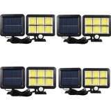 Cumpara ieftin Set 4 Lampa 120 Led Cob putere 50W cu incarcare solara Waterproof IP65 si senzor de miscare