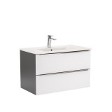 Dulap inferior Vario Trim 80 cu lavoar antracit-alb