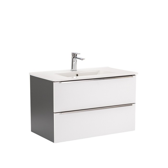 Dulap inferior Vario Trim 80 cu lavoar antracit-alb