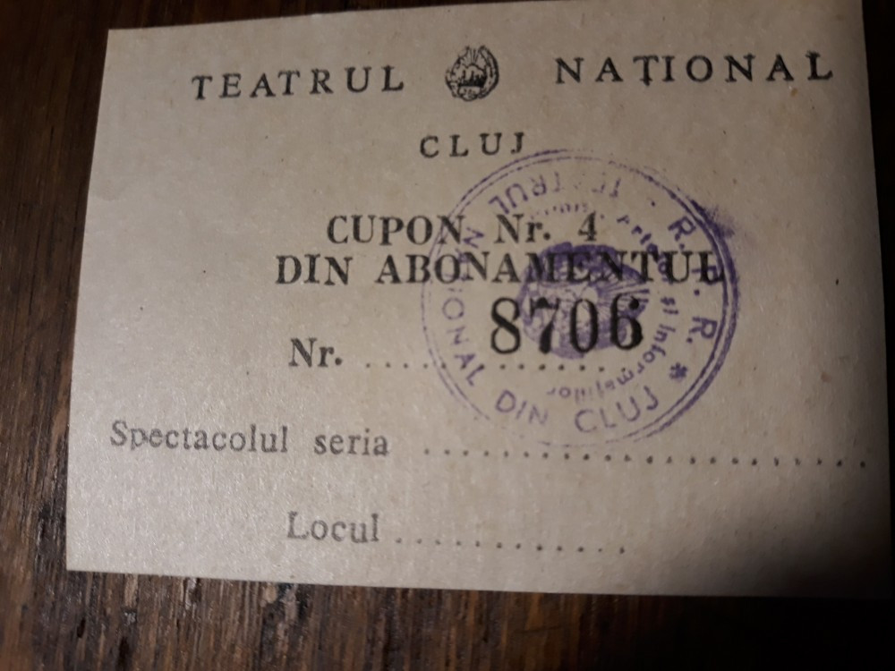 CLUJUL VECHI - BILET CINEMA CAPITOL - CUPON ABON. TEATRUL NATIONAL - ANII  1940 | Okazii.ro