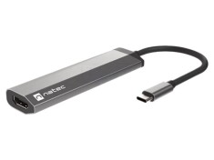Hub USB NATEC HDMI, 2x USB A, USB C, 4K, Power Delivery 3.0, 5Gbps, gri