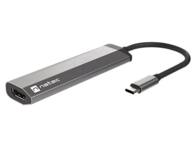 Hub USB NATEC HDMI, 2x USB A, USB C, 4K, Power Delivery 3.0, 5Gbps, gri foto