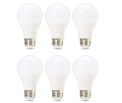 Set 6 becuri LED E27 Amazon Basics, echivalent 60W, 9 wati, alb cald - RESIGILAT foto