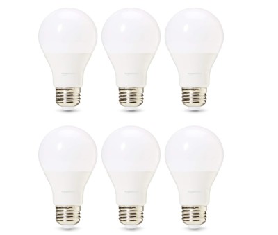 Set 6 becuri LED E27 Amazon Basics, echivalent 60W, 9 wati, alb cald - RESIGILAT foto