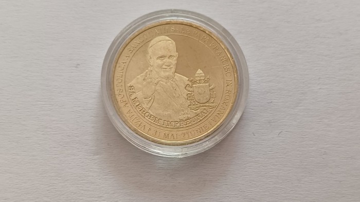 Romania -50 bani 2019- Vizita Apostolică Papa Francisc in Romania+capsula