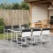 vidaXL Set mobilier de grădină, 7 piese, cu perne, alb, textilenă 3295104