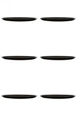 Set farfurii 6 piese, farfurii pizza, opal Negre, diametru 32 cm