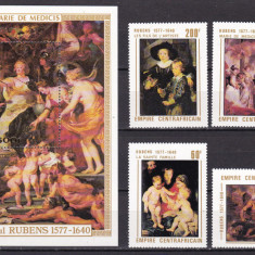 Adrica Centrala 1978 pictura Rubens MI 527-530 + bl.22 MNH