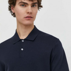 Theory tricou polo barbati, culoarea albastru marin, neted