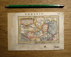 Romania, Bvlgaria, Walachia et Syrfia - hartă Romaniei din 1604 semnată de Levinus Hulsius foto