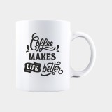 Cana alba personalizata COFFEE MAKES LIFE BETTER, INOVATIX&reg;. 330ml