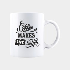 Cana alba personalizata COFFEE MAKES LIFE BETTER, INOVATIX&reg;. 330ml
