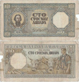 1943 (1 I), 100 dinara (P-33) - Serbia!
