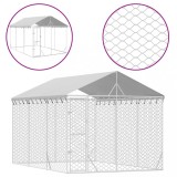 Cumpara ieftin Padoc exterior cu acoperis argintiu 3x4,5x2,5 m otel galvanizat
