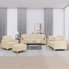 VidaXL Set de canapele cu perne, 4 piese, crem, microfibră 3202080