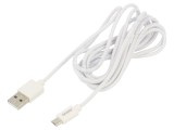 Cablu USB 2.0 A la Micro B 2m Alb 480Mbps