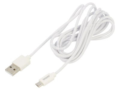 Cablu USB 2.0 A la Micro B 2m Alb foto