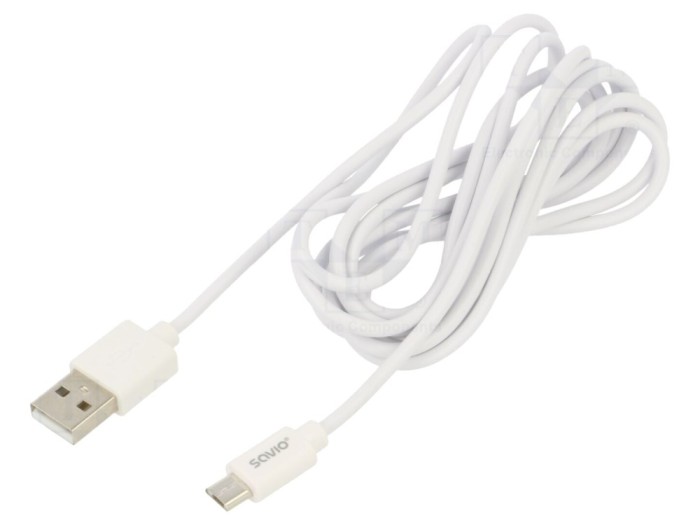 Cablu USB 2.0 A la Micro B 2m Alb