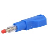 Mufă Banană 4mm Albastră cu Izolație și Soclu Axial
