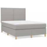 Cumpara ieftin Pat continental, gri deschis, 140x200 cm, material textil