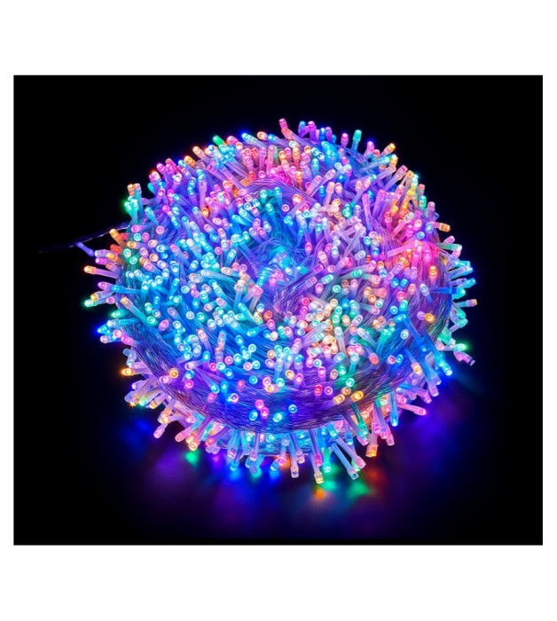 Instalatie LED cu Fir Transparent 15m, 200 MicroLED Multicolor