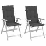 VidaXL Perne scaun cu spătar &icirc;nalt, 2 buc. antracit 120x50x4 cm textil