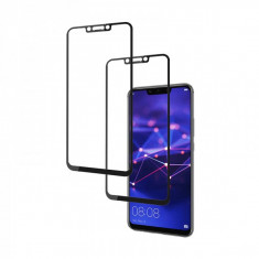 Set 2 folii protectie sticla securizata fullsize pentru Huawei Mate 20 Lite, negru foto