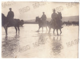 450 - BUZAU, Soldiers on horseback crossing the river real Photo 11/8 cm unused