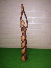 DANSATOARE - Statueta sculptata manual in LEMN de MASLIN - sculptura stilizata