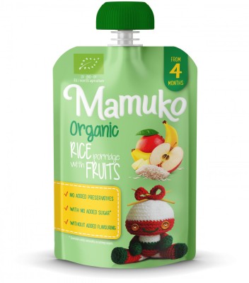 Porridge de orez cu fructe bio 100g Mamuko foto