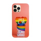 Husa compatibila cu Apple iPhone 14 Plus model Love is love, Silicon, TPU, Viceversa, Transparent, Carcasa