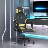 VidaXL Scaun de gaming cu masaj, negru și verde deschis, textil