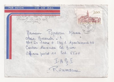 FD17 - Plic Circulat international Franta - Romania , 1982 foto