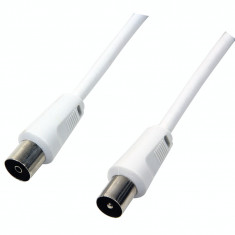 Patchcord Coaxial Logilink RG59 Coaxial Male - Coaxial Female 2.5m White foto