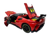 Macheta metal Ferrari SF90 Stradale rosu 1/24 sunet, lumini, deschide usi si capote